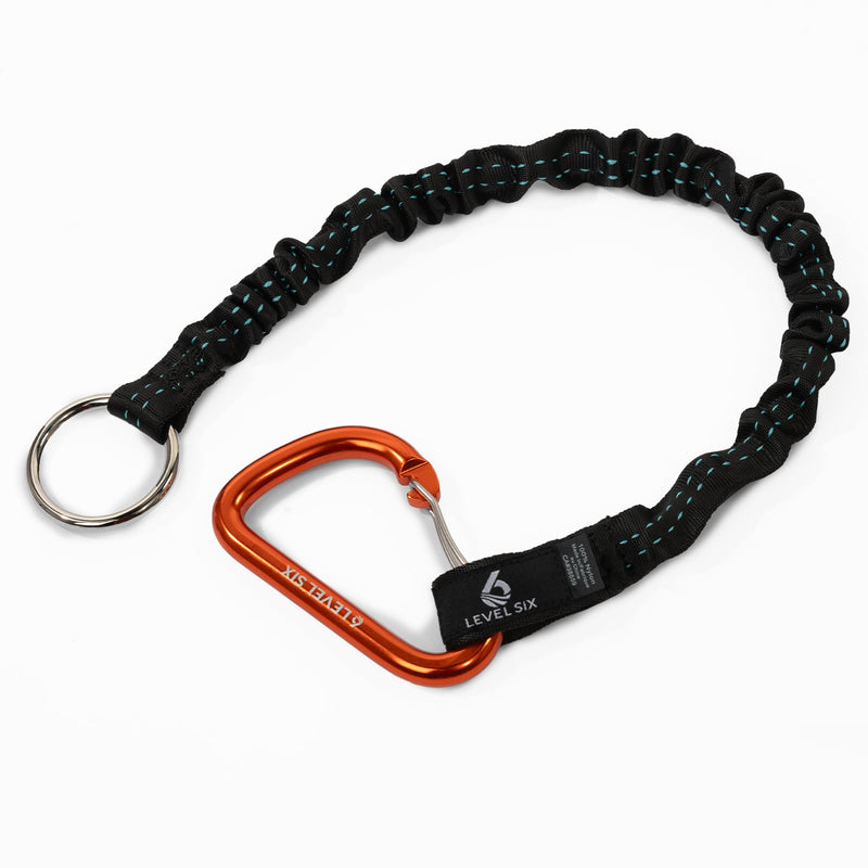 Towing line with shock absorber strap CARABINEER LEVEL SIX