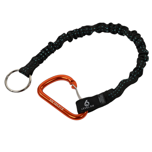 Towing line with shock absorber strap CARABINEER LEVEL SIX